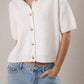 SHORT SLEEVE SWEATER CARDIGAN: LT OLIVE / S