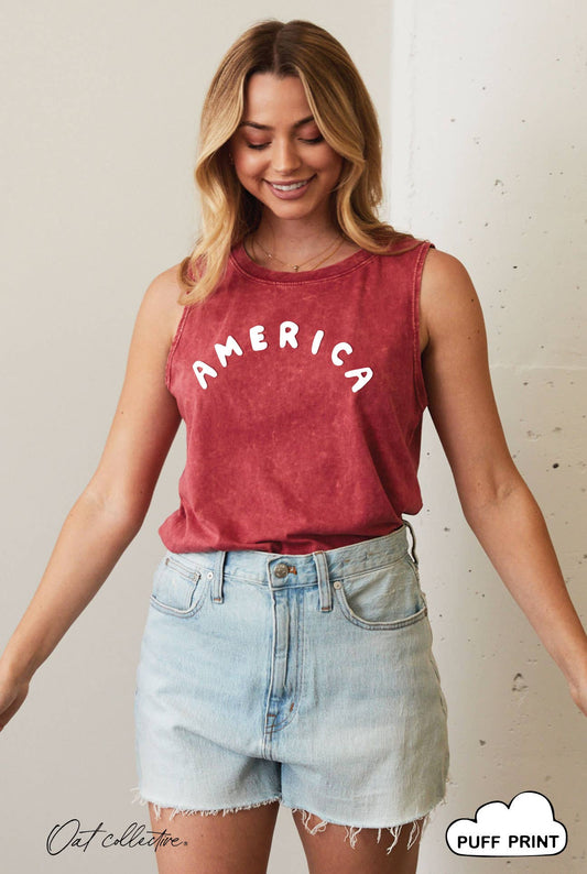 America Puff Graphic Tank Top