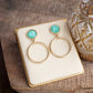 Gold Dipped Hoop Earrings with Faceted Stone – Color Pop Glow: Soft Ivory