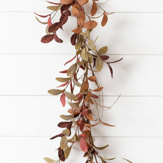 Garland - Shades Of Burgundy Mini Foliage, Twig Accents