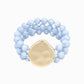 Organic Marbled Bead Layered Statement Bracelet: Olive