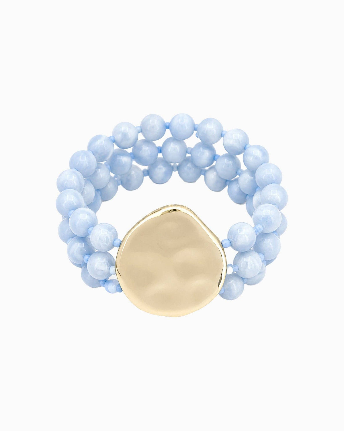Organic Marbled Bead Layered Statement Bracelet: Olive