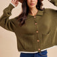 BEAGLE KNITTED CARDIGAN: DUSTED OLIVE / S