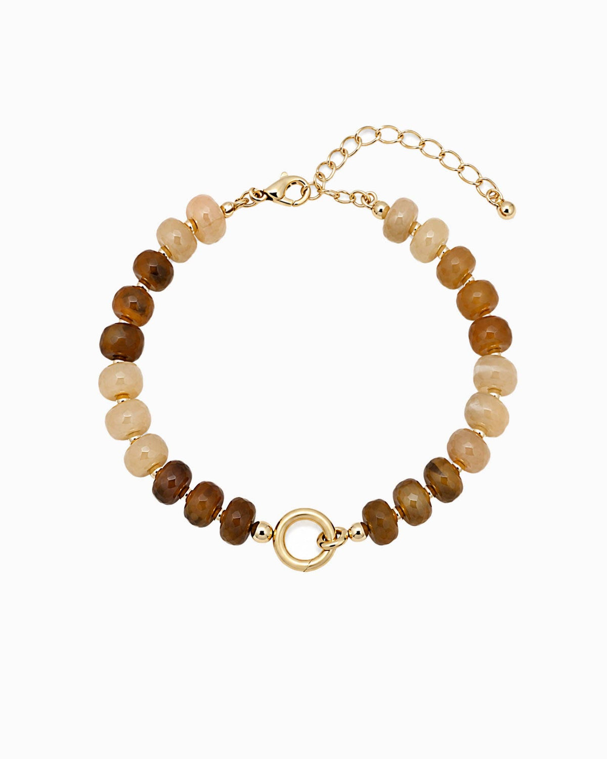 Autumn Marble Bead Clasp Bracelet: Olive