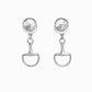 Hammered Stone Horsebit Drop Earrings: Gold