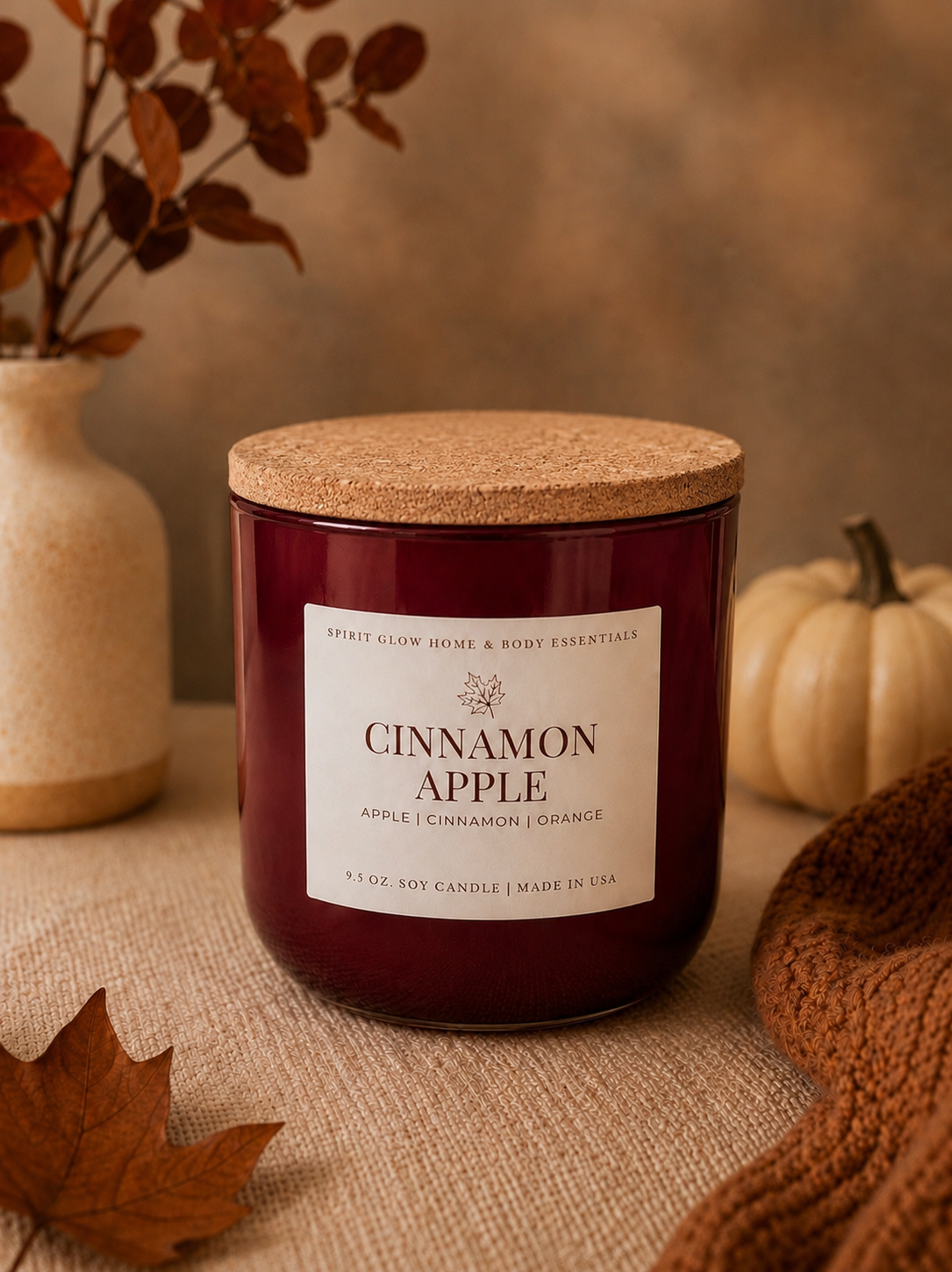 Cinnamon Apple - 9.5oz. Soy Wax Candle