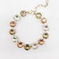Brown/Topaz Multi Square Stone with Gold Hinged 7.25" Bracelet