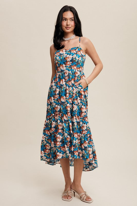 Trinity Floral Print Tiered Sundress