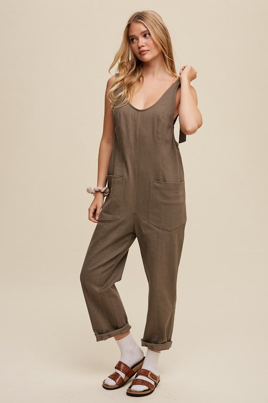 Hailey Scooped Front Pocket Jumpsuit