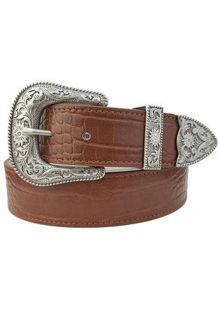 Western Alligator-Print Belt