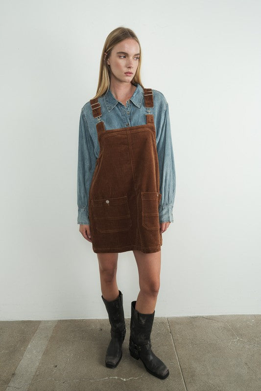 Bella Corduroy Overall Dress