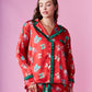 Holiday Gift Print Satin Pajama Set