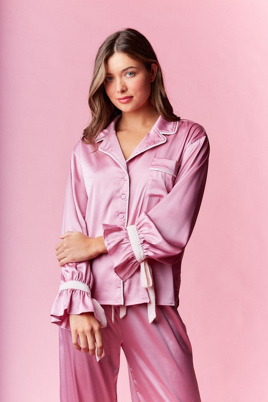 Lilyana Satin Pajama Set