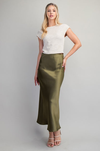 Willow Satin Midi Skirt