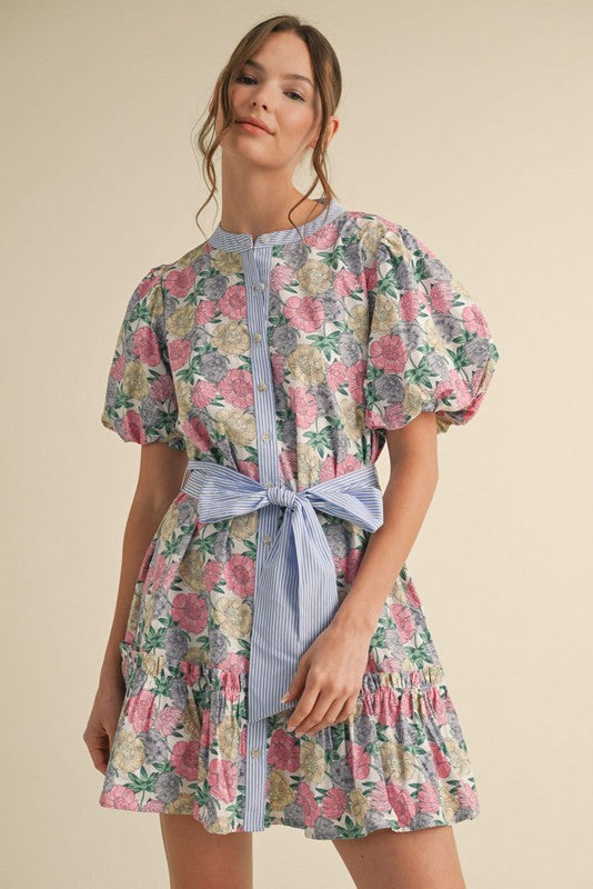 Audrey Floral Belted Dress