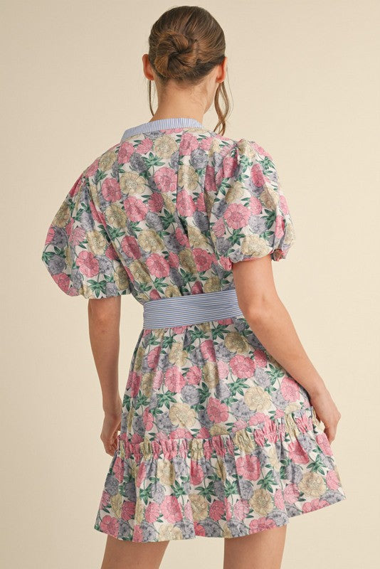 Audrey Floral Belted Dress