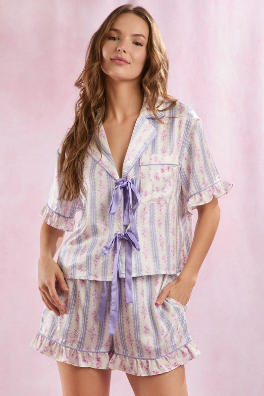 Sammi Stripe and Floral PJ Set