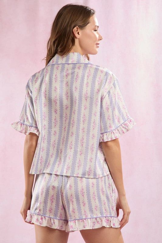 Sammi Stripe and Floral PJ Set