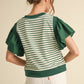Piper Stripe Ruffle Sleeve Top