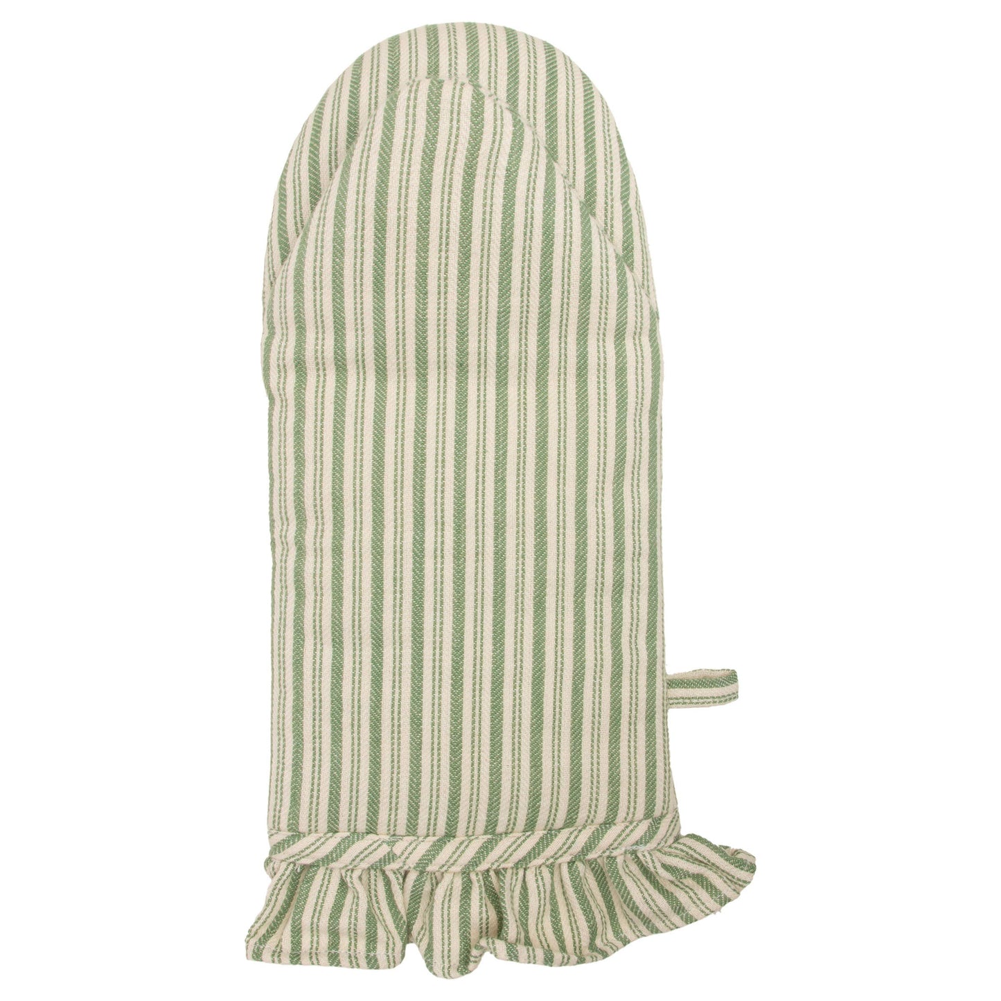 Green Stripe Cotton Oven Mitt & 28" Tea Towels Set of 2
