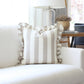 Ruffled Cabana Stripe Pillow Cover Collection: Rust