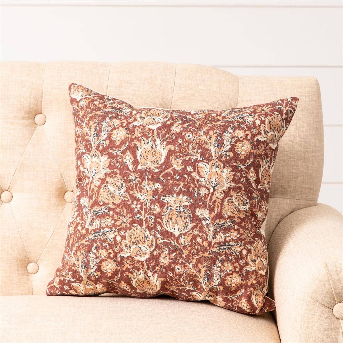 Pillow - Rust and Navy Block Print (PC)