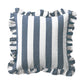 Ruffled Cabana Stripe Pillow Cover Collection: Rust