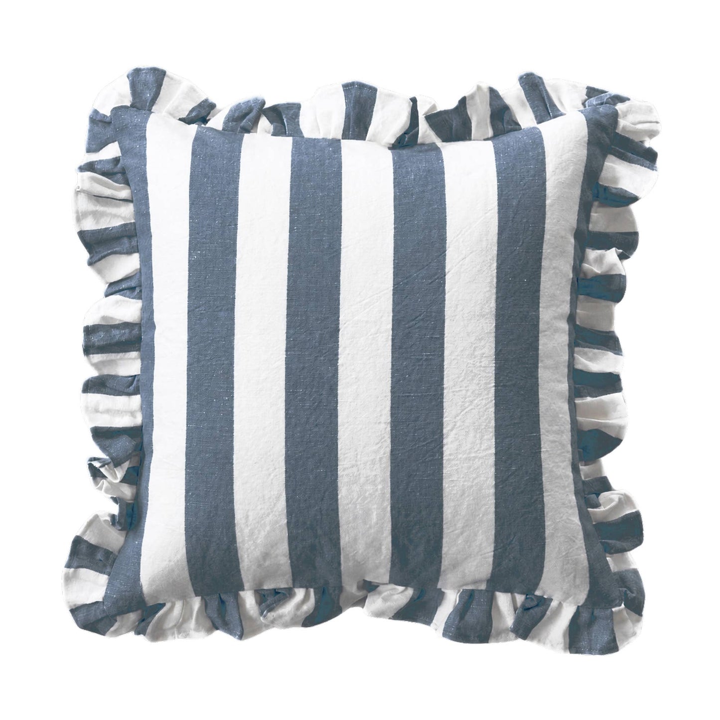 Ruffled Cabana Stripe Pillow Cover Collection: Tan