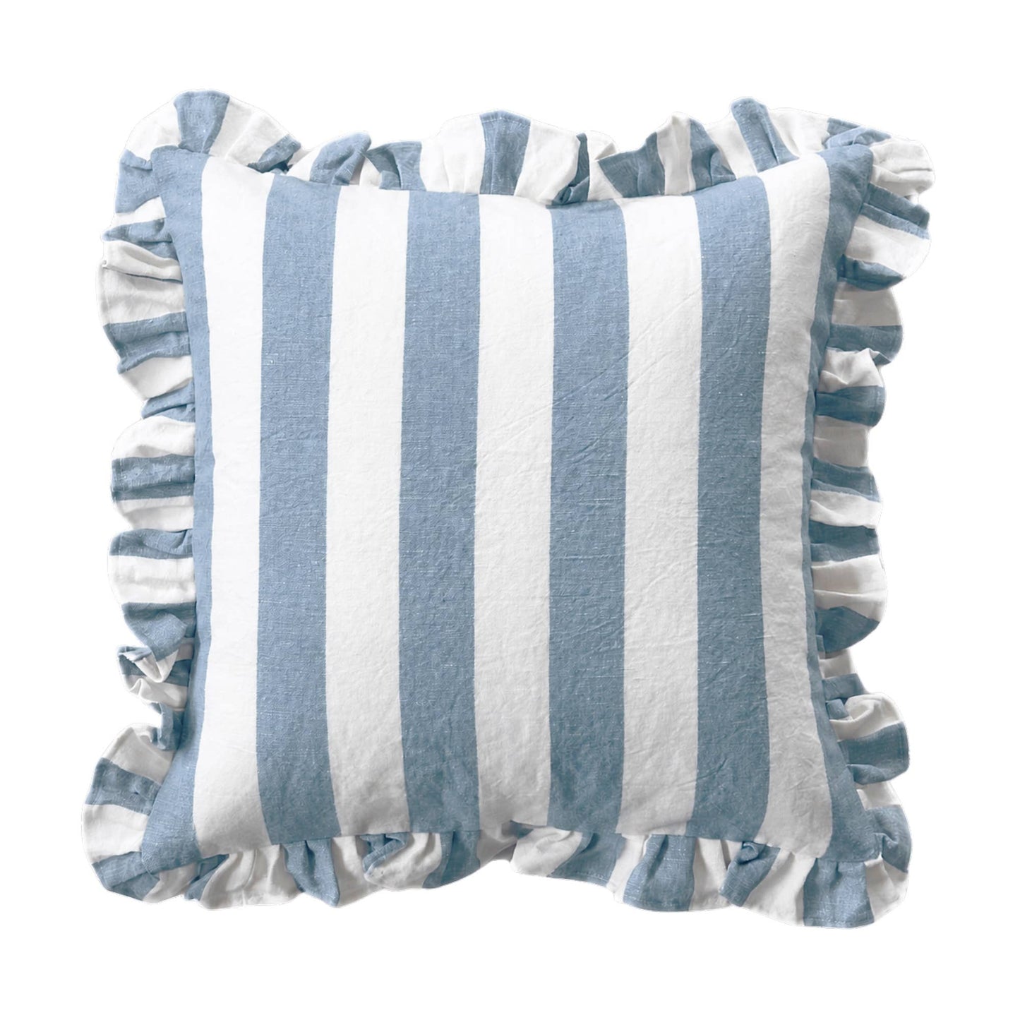 Ruffled Cabana Stripe Pillow Cover Collection: Rust