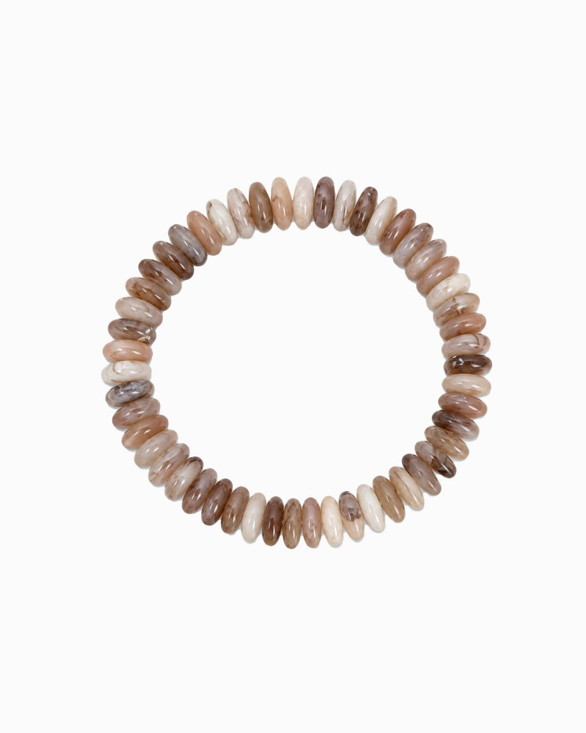 Autumn Wide Disc Marble Beaded Stretch Bracelets: Pink