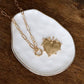 Modern Spiky Heart Paperclip Necklace - Gold Tone