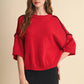 SHORT SLV SWEATER W CONTRAST BLANKET STITCH MSW11471: OLIVE TAUPE / S