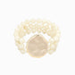 Organic Marbled Bead Layered Statement Bracelet: Olive