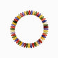 Autumn Wide Disc Marble Beaded Stretch Bracelets: Pink