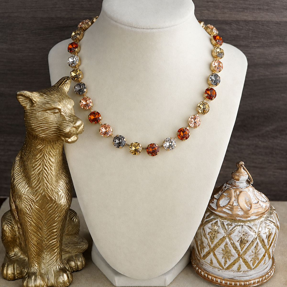 Colorful Glass Crystal Necklace – Color Pop Shine: Neutrals