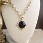 Gold Toggle Pendant Chain Necklace – Color Stone Glow: Soft Ivory