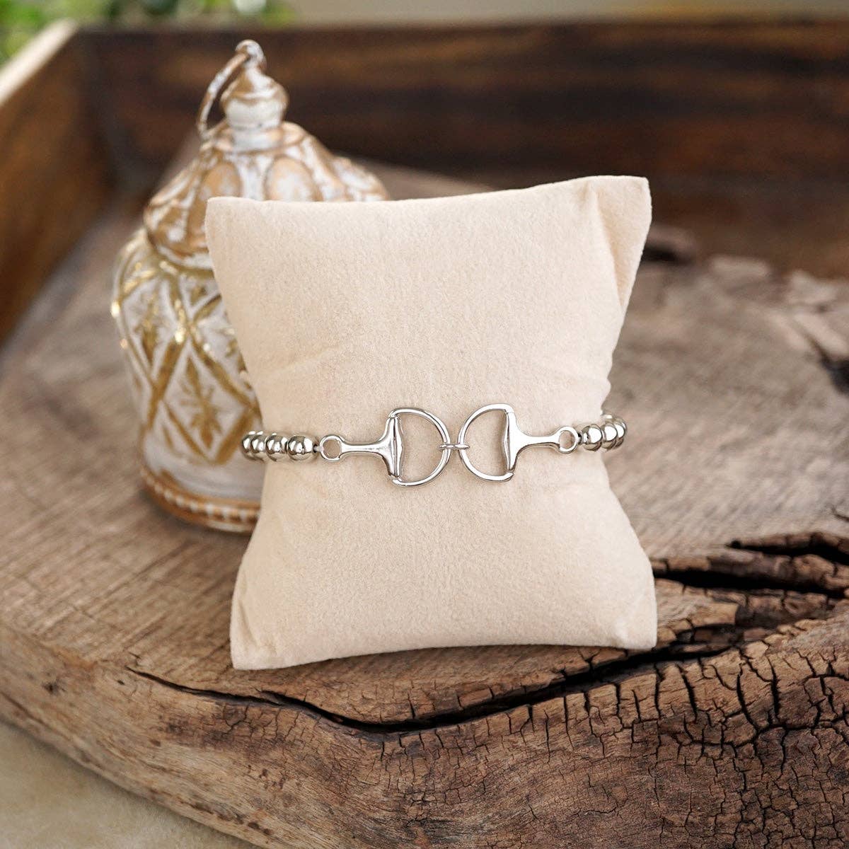 Bit of Shine – Stretch Horse Bit Bracelet: Gold