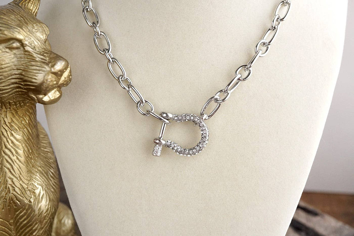Shackle Chain Toggle Necklace - Gold Silver – Harbor Gleam: Gold/Pearls