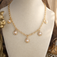 Cabochon Station Charm Necklace - Pearls Turquoise - Petite Glow: Pearl