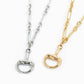 Horsebit Linked Chain Necklace: Gold