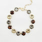 Black Diamond Multi Square Stone with Gold Hinged 7.25" Bracelet