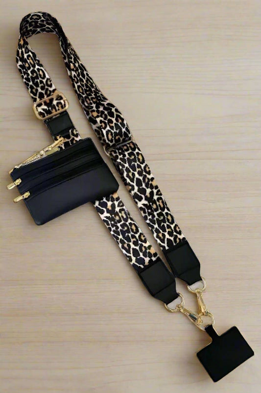 Leopard Print Phone Crossbody Strap