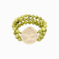 Organic Marbled Bead Layered Statement Bracelet: Olive