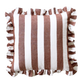 Ruffled Cabana Stripe Pillow Cover Collection: Rust