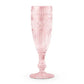 Vintage Style Pressed Glass Champagne Flute: Pink