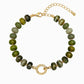Autumn Marble Bead Clasp Bracelet: Olive