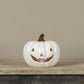 6.25" WHITE CERAMIC LED PUMPKIN