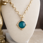 Gold Toggle Pendant Chain Necklace – Color Stone Glow: Soft Ivory