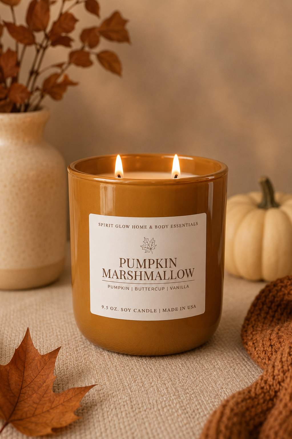 Pumpkin Marshmallow - 9.5oz. Soy Wax Candle 