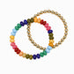 2 Layered Semi-Precious Beaded Bracelet Set: Grey